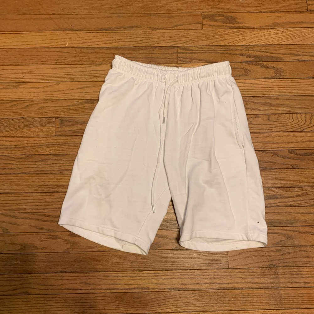 white sweat shorts